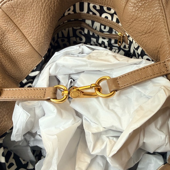 Marc by Marc Jacobs Taupe Pebbled Leather Satchel with Gold Hardware - Picture 4 of 8